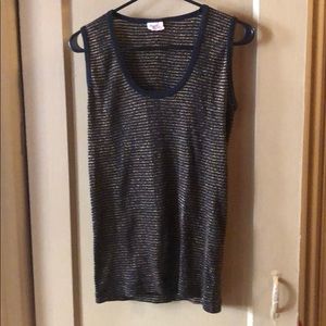 Gold Sparkle & Black Striped Edith A Miller Tank